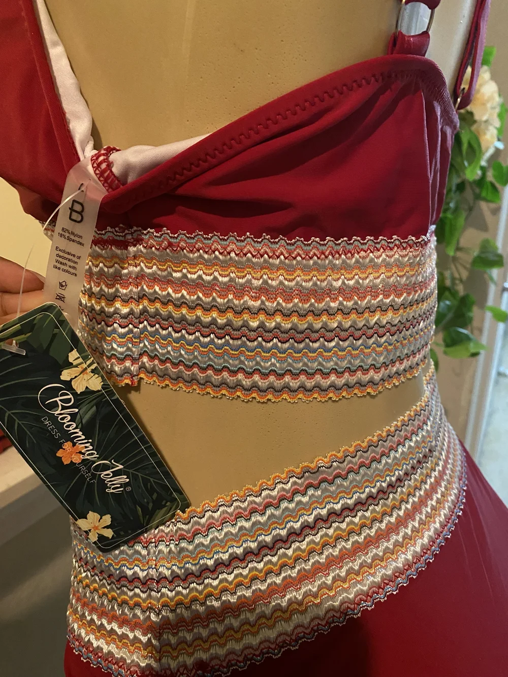 Blooming Jelly 2-piece Burgundy Swimsuit – Size Large (NWT)